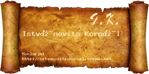 Istvánovits Kornél névjegykártya